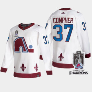 2022 Stanley Cup Champs J.T. Compher 37 Colorado Avalanche White Jersey Reverse Retro - Product Code JKGC-1-1005