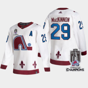 2022 Stanley Cup Champs Nathan MacKinnon 29 Colorado Avalanche White Jersey Reverse Retro - Product Code JKGC-1-1007