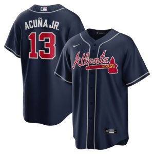 Ronald Acuna Jr. 13 Atlanta Braves Alternate Player Name Jersey - Navy - Product Code JBC-1-1024