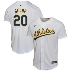 Zack Gelof 20 Oakland Athletics Home Game Jersey - White - Product Code JBC-1-5008